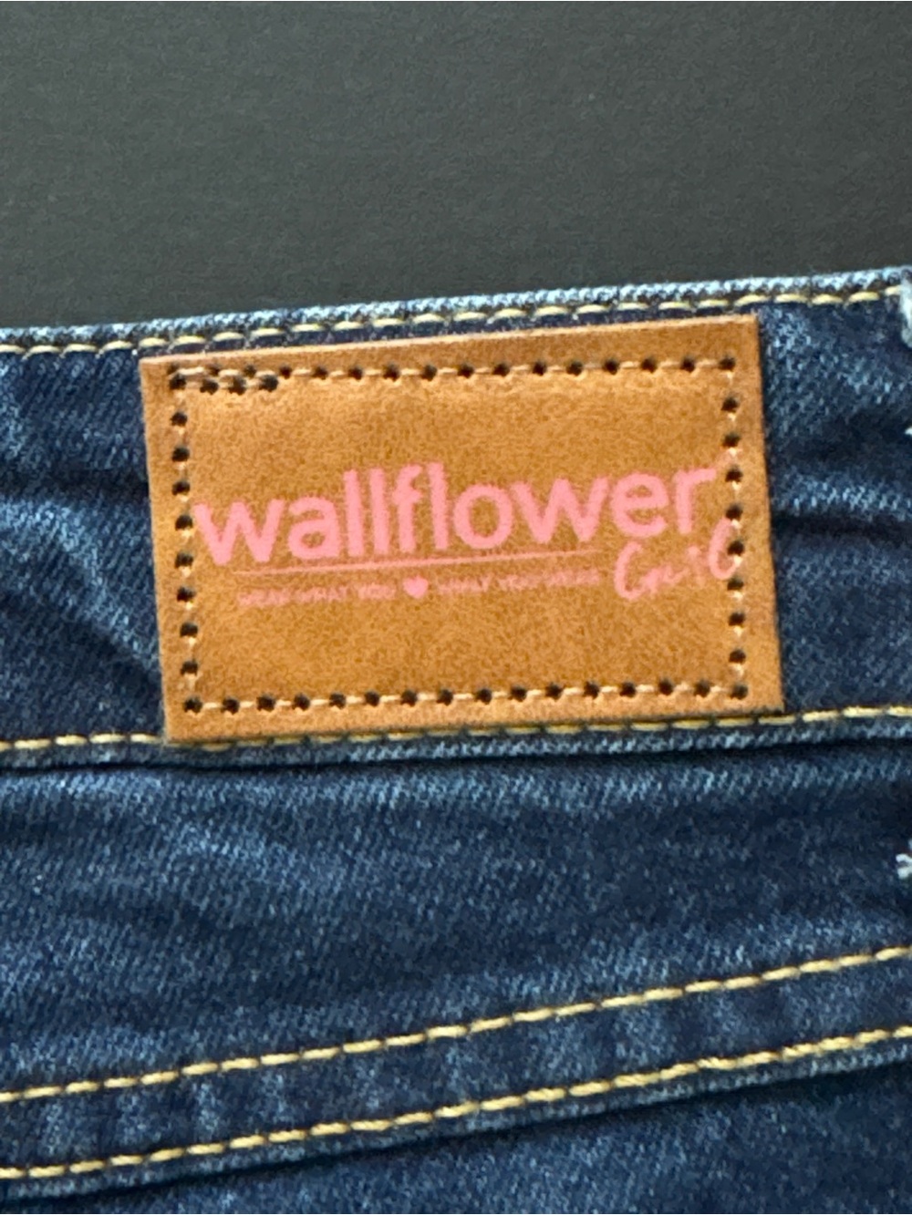 Wallflower Dark Blue Wide Leg Jeans with Studded Cuffs - Picture 3 of 5